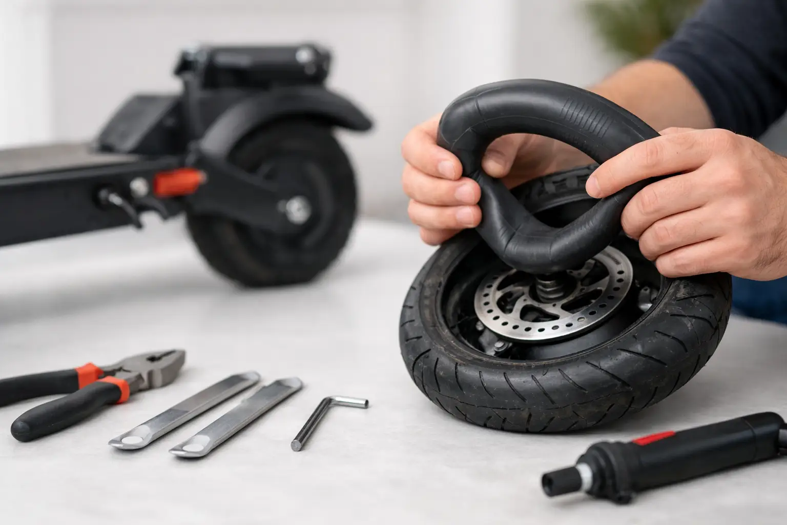 Changer une chambre à air de trottinette en 8 étapes