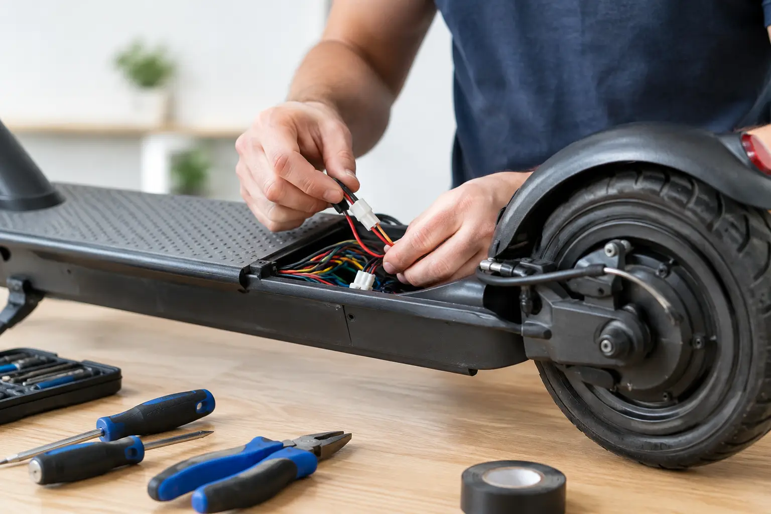 Réparation câble moteur de trottinette, mode d’emploi